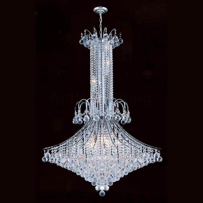 16-light 90cm chrome crystal chandelier