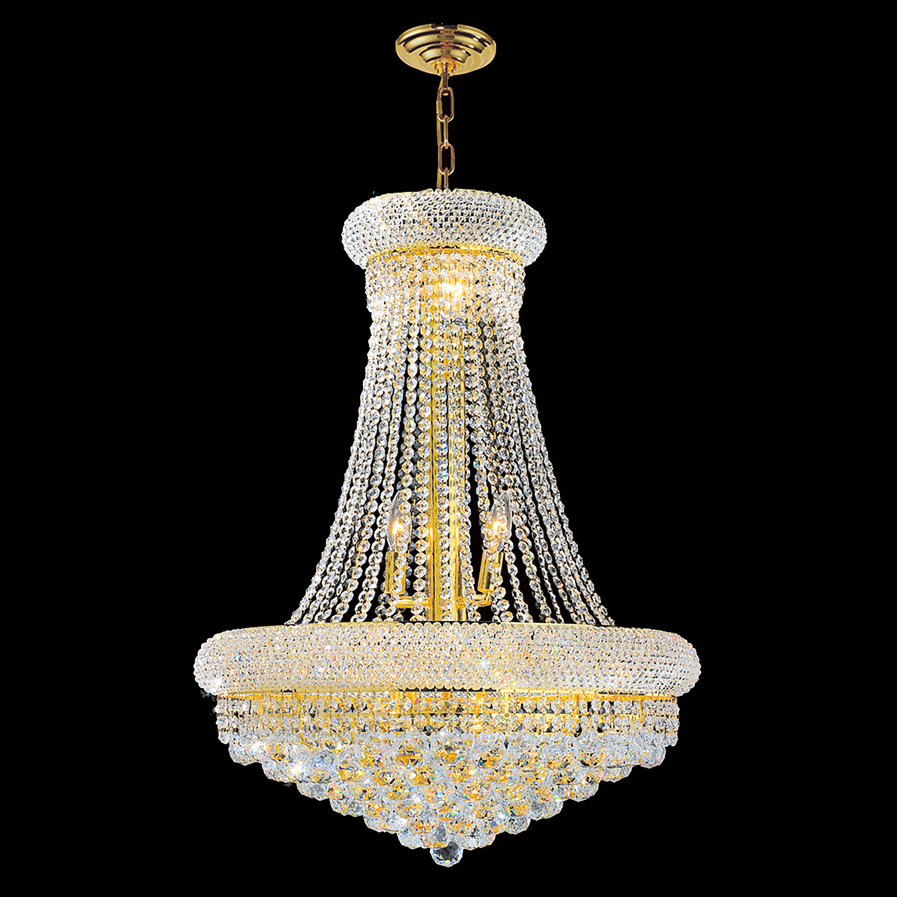 14-light 60cm bagel empire gold crystal chandelier 
