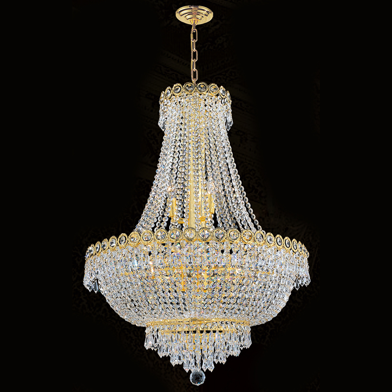 12-light 60cm gold crystal chandelier 
