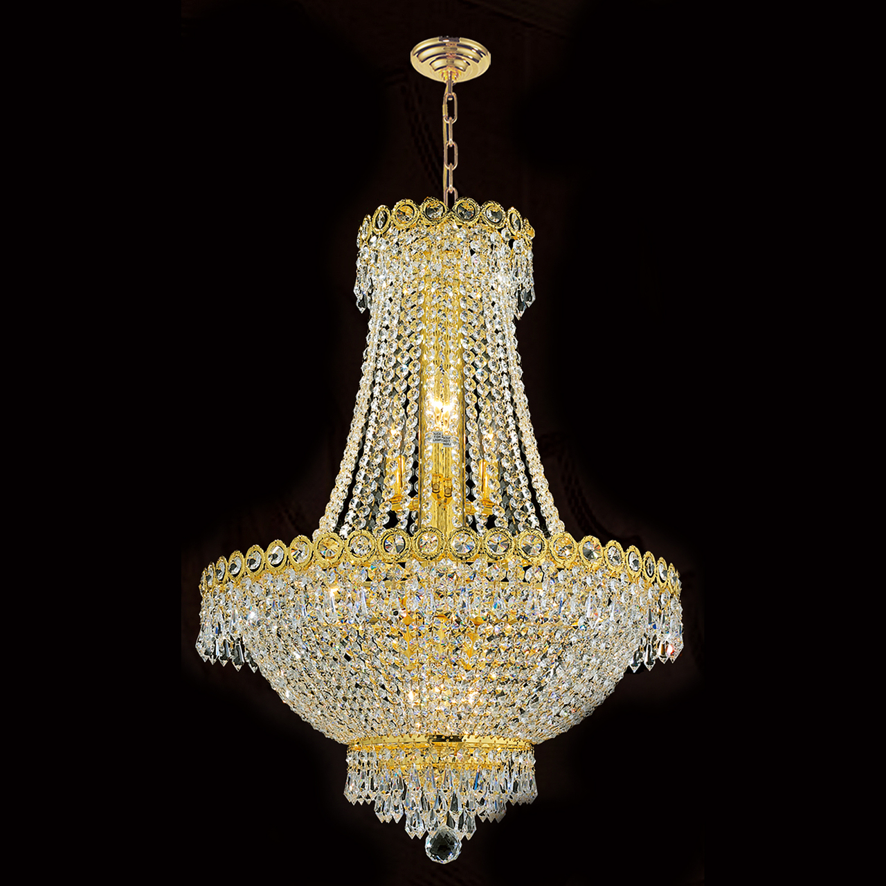 12-light 50cm gold crystal chandelier 