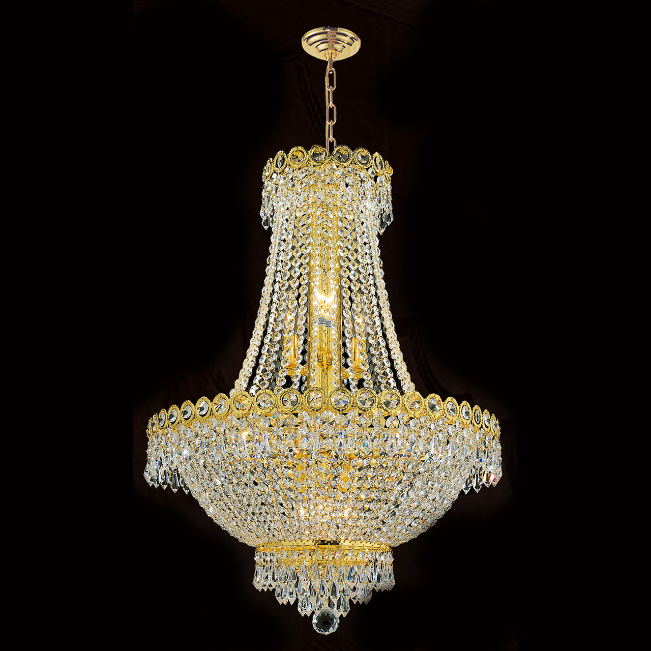 12-light 50cm gold crystal chandelier 