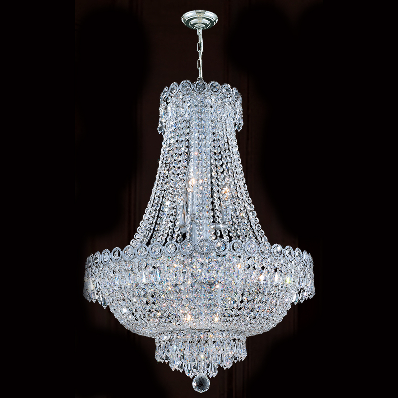 12-light 50cm silver crystal chandelier 