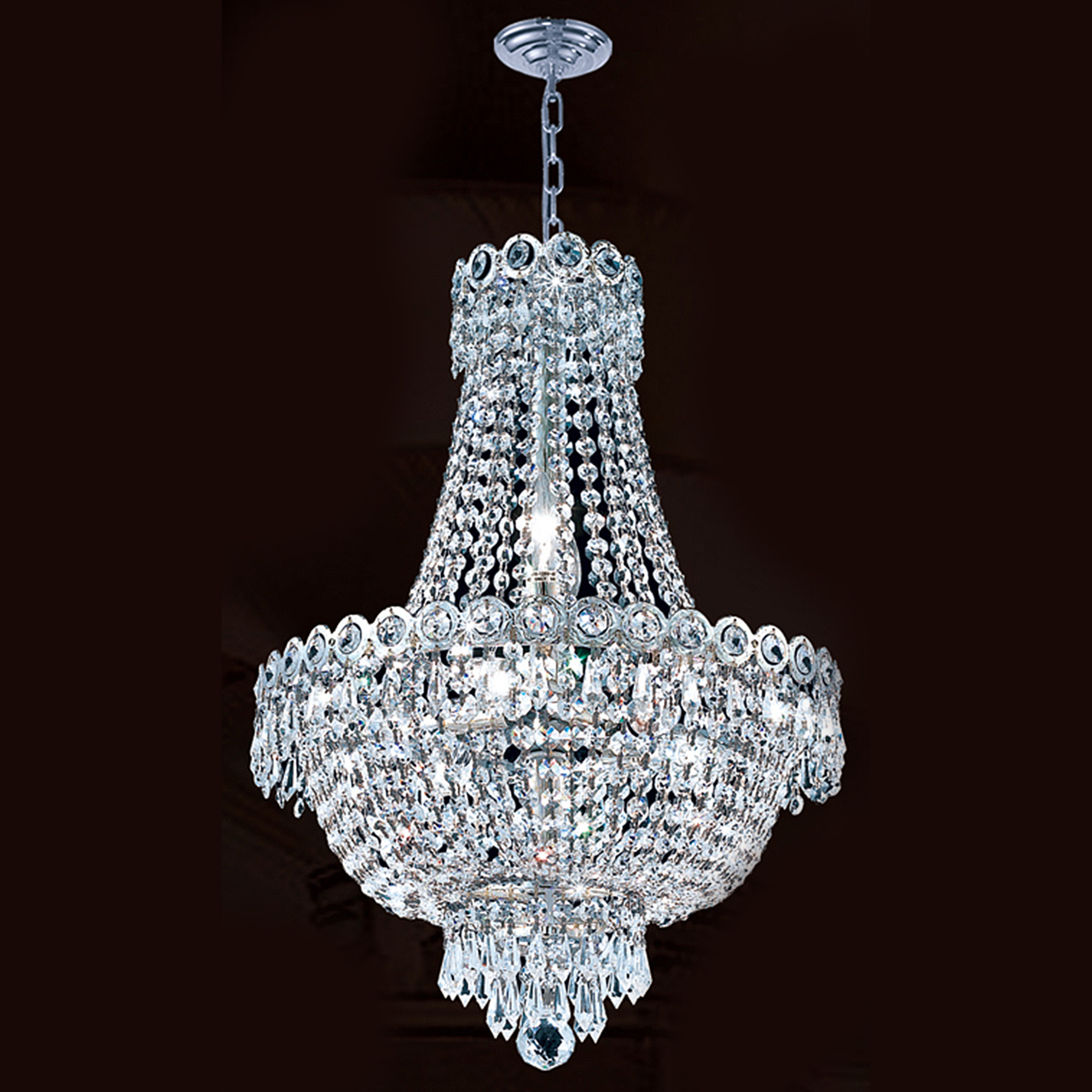 8-light 40cm silver crystal chandelier 