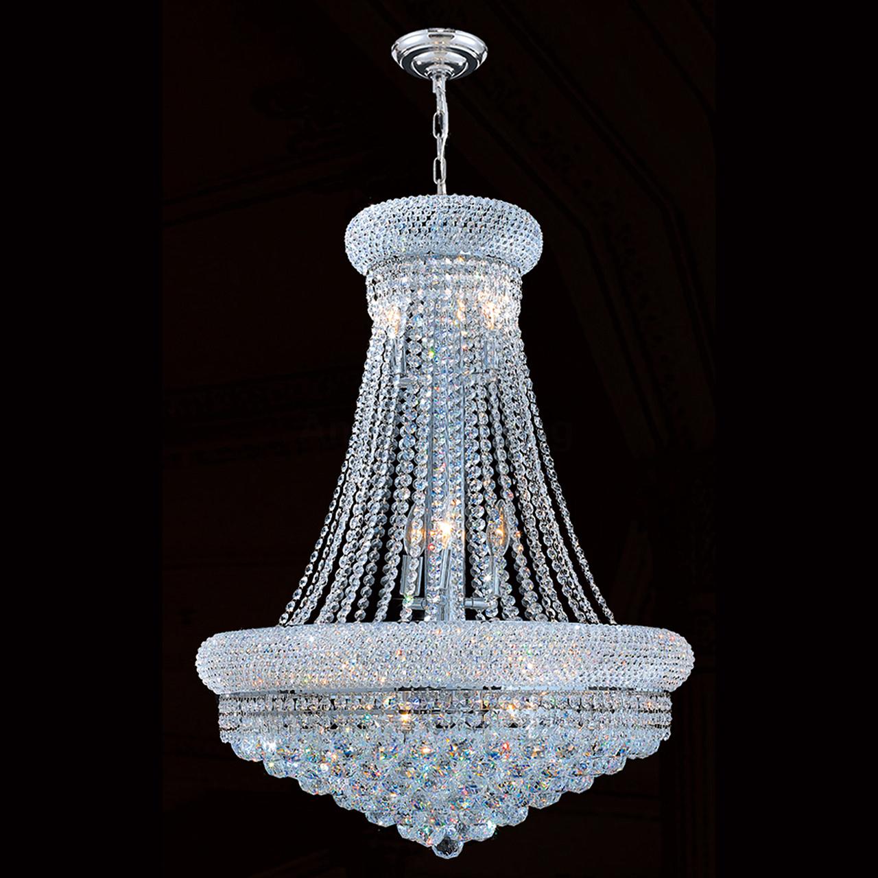 14-light 60cm bagel empire chrome crystal chandelier 