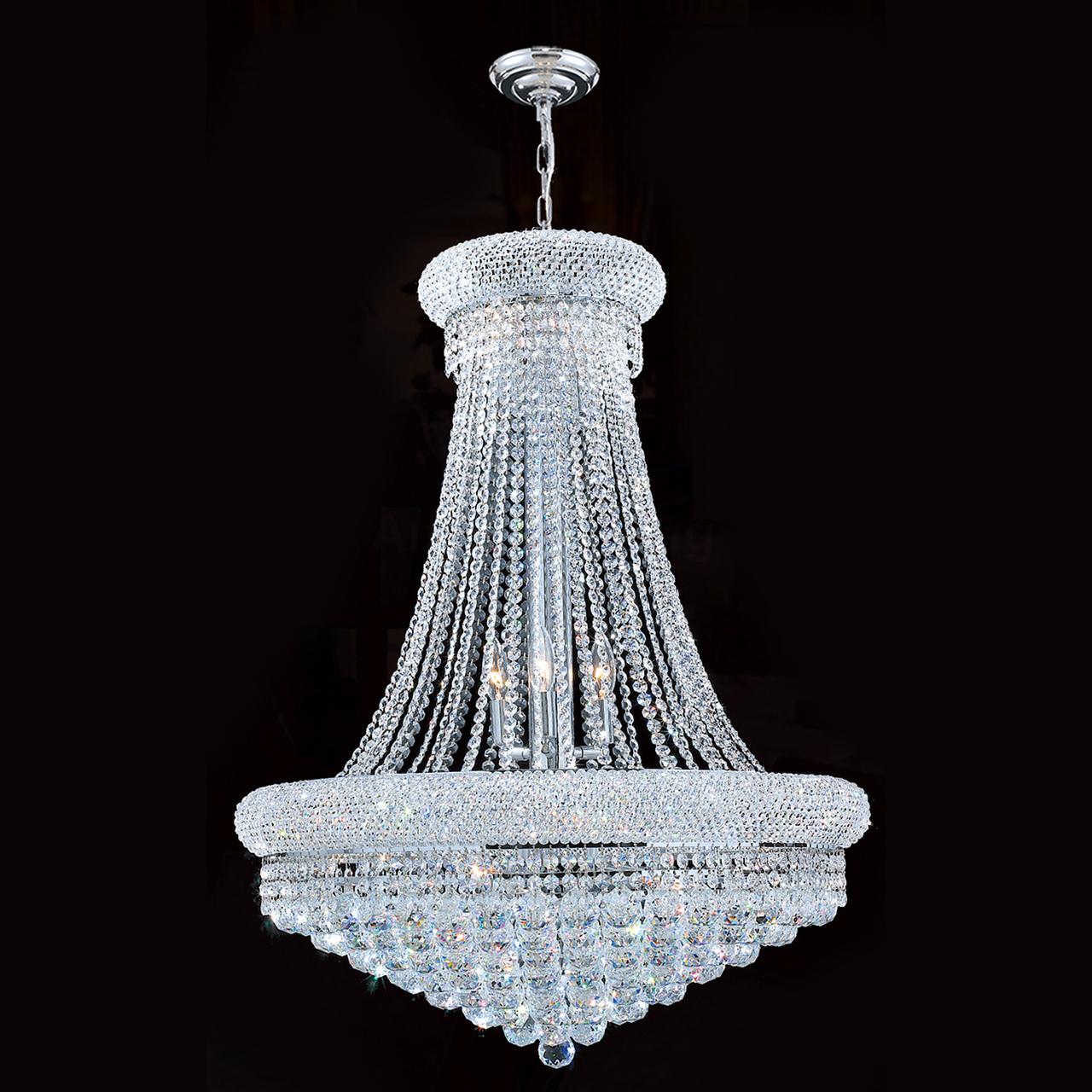 14-light 70cm bagel empire chrome crystal chandelier 