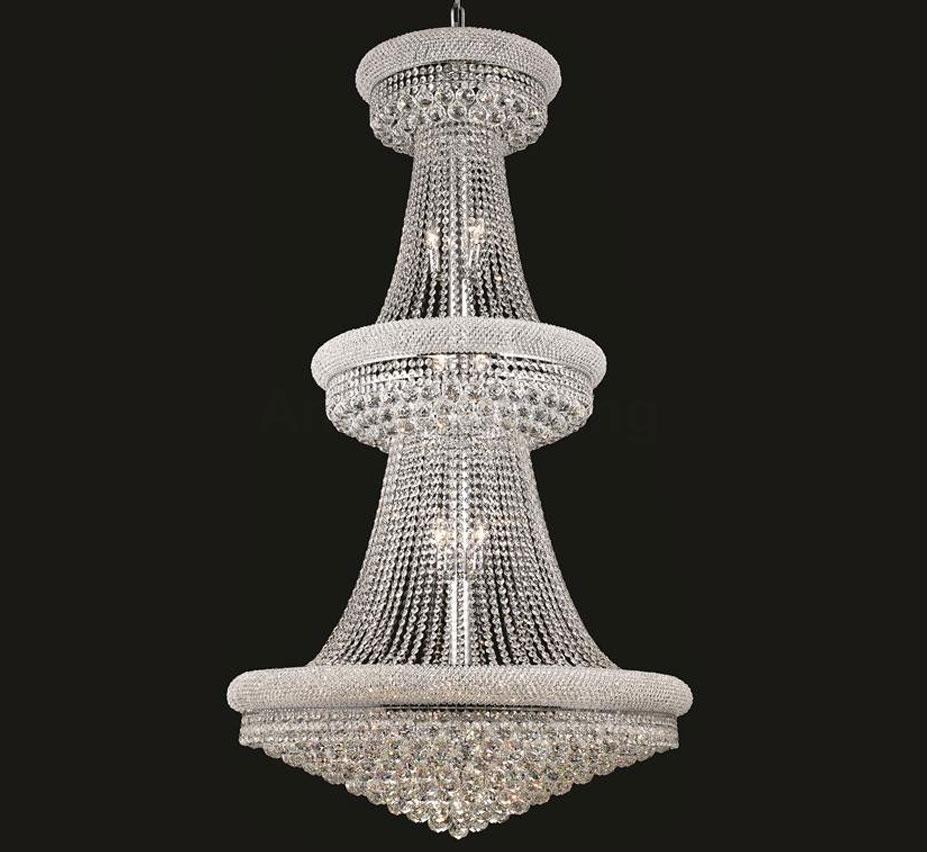 90cm 3-tier bagel empire chrome crystal chandelier 