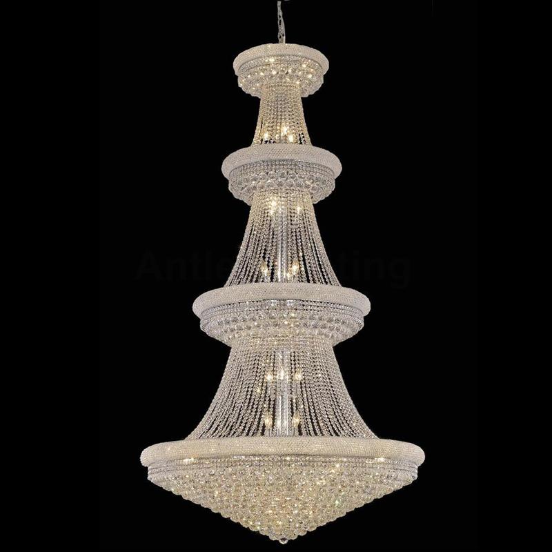 120cm 4-tier bagel empire chrome crystal chandelier
