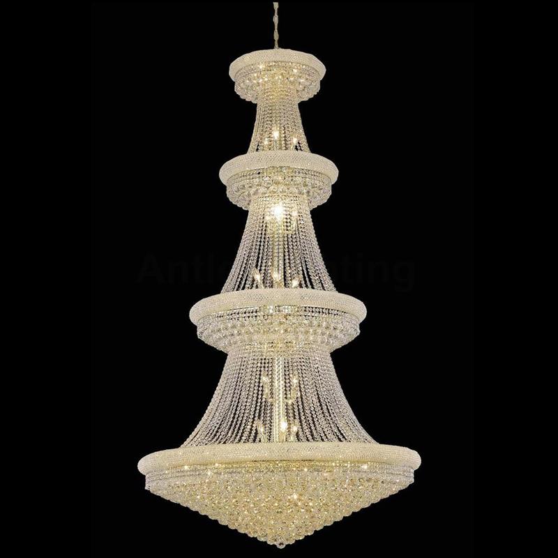 120cm 4-tier bagel empire gold crystal chandelier 