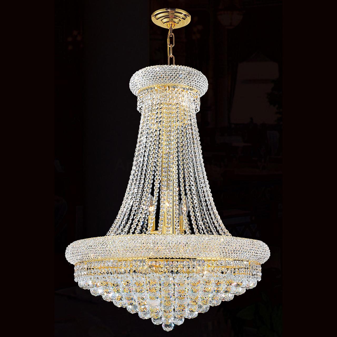 14-light 70cm bagel empire gold crystal chandelier