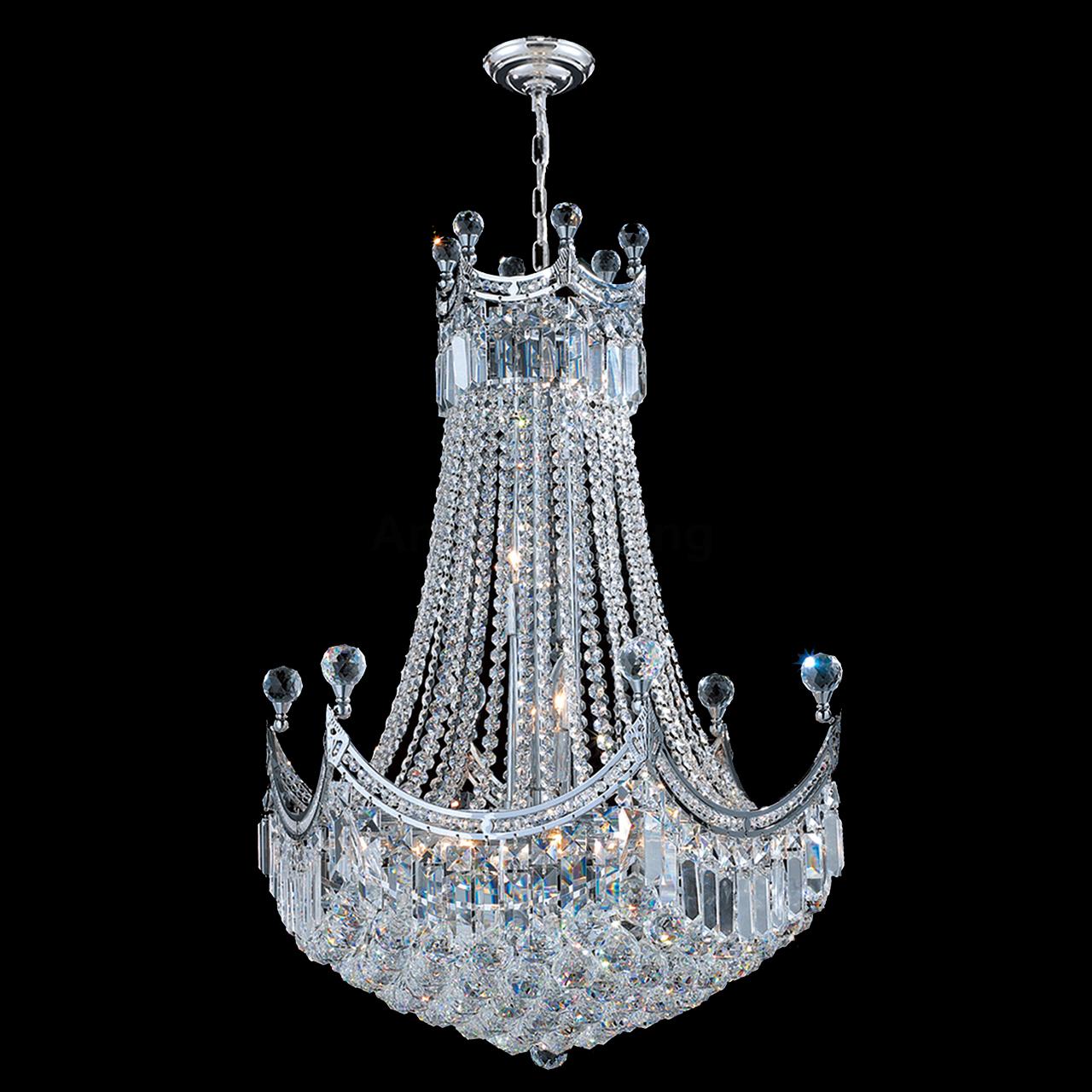 60cm  Crown empire chrome crystal chandelier  