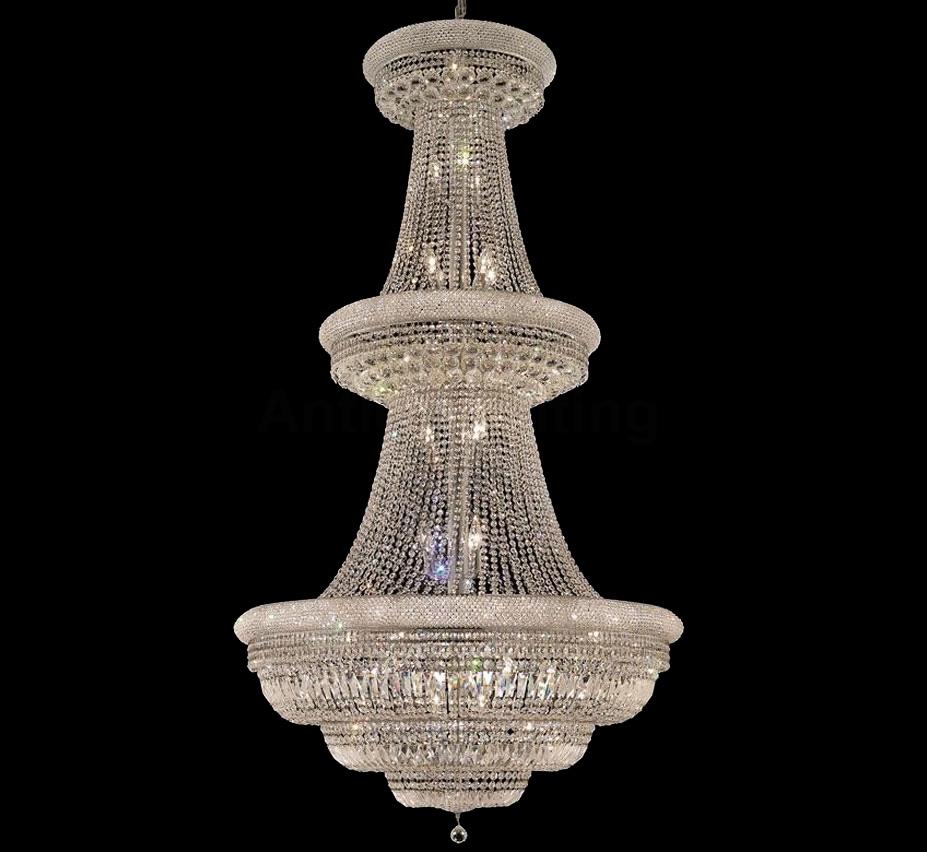 Dia110cm 3-tier Basket Chrome Chandelier Clear Crystal