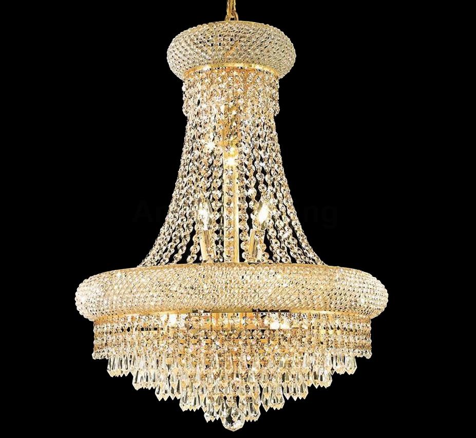 12-light 50cm gold crystal chandelier  