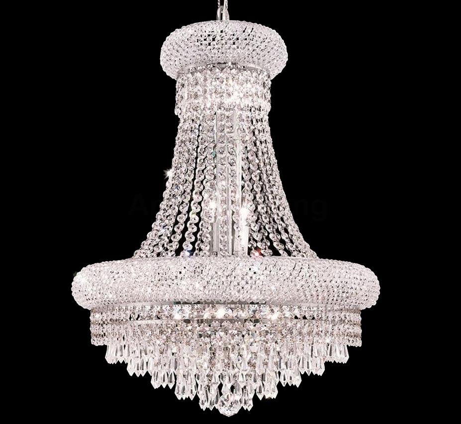 12-light 50cm chrome crystal chandelier 