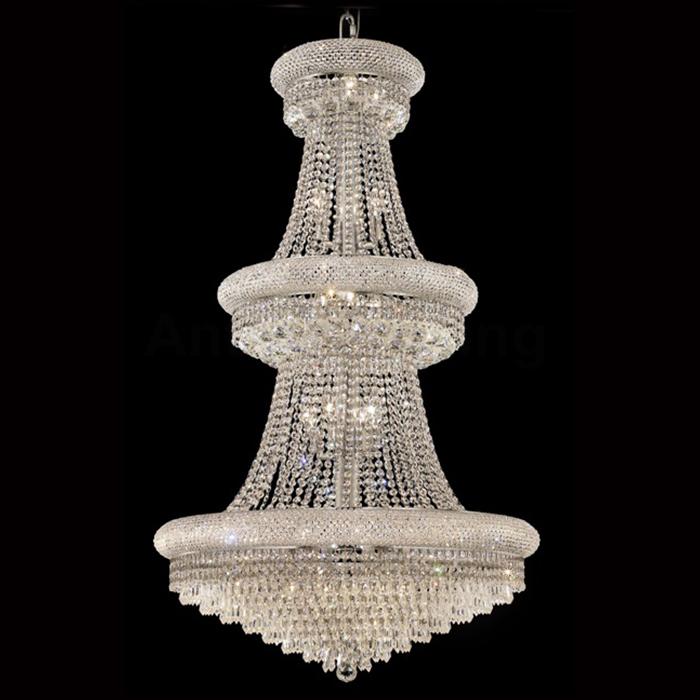 30-light 80cm 3-tier chrome crystal chandelier 